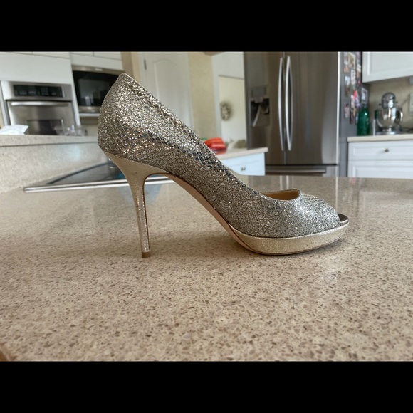 Jimmy Choo Shoes - Jimmy choo Glit fabric champagne shoes LIKE NEW